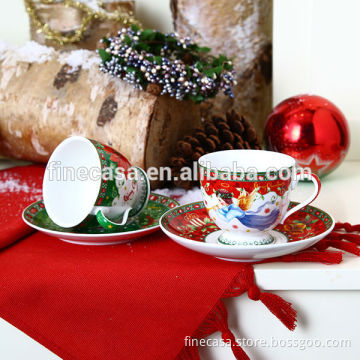 210CC New Bone China Christmas Tea Cup and Saucer Set